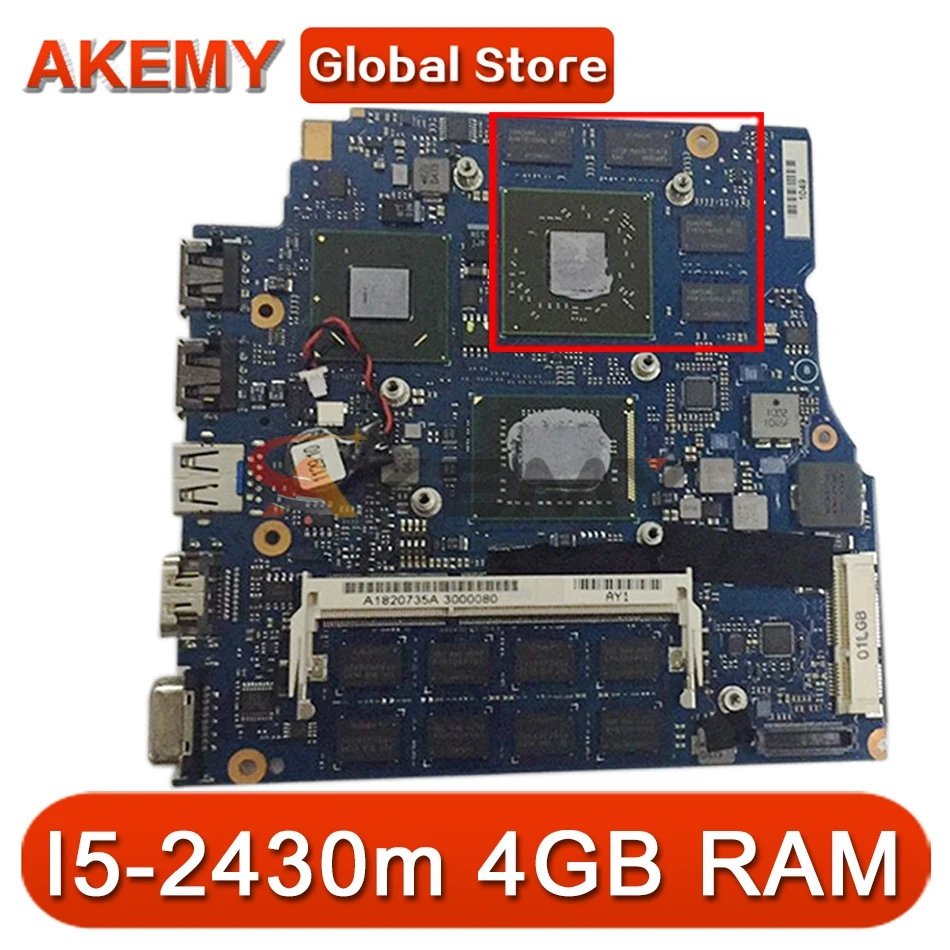 

AKEMY For SONY VPCSE 15.6 Laptop Motherboard HM67 I5-2430m CPU 4GB RAM HD 6630M 1GB GPU A1847478A MBX-237 1P-0117200-A012