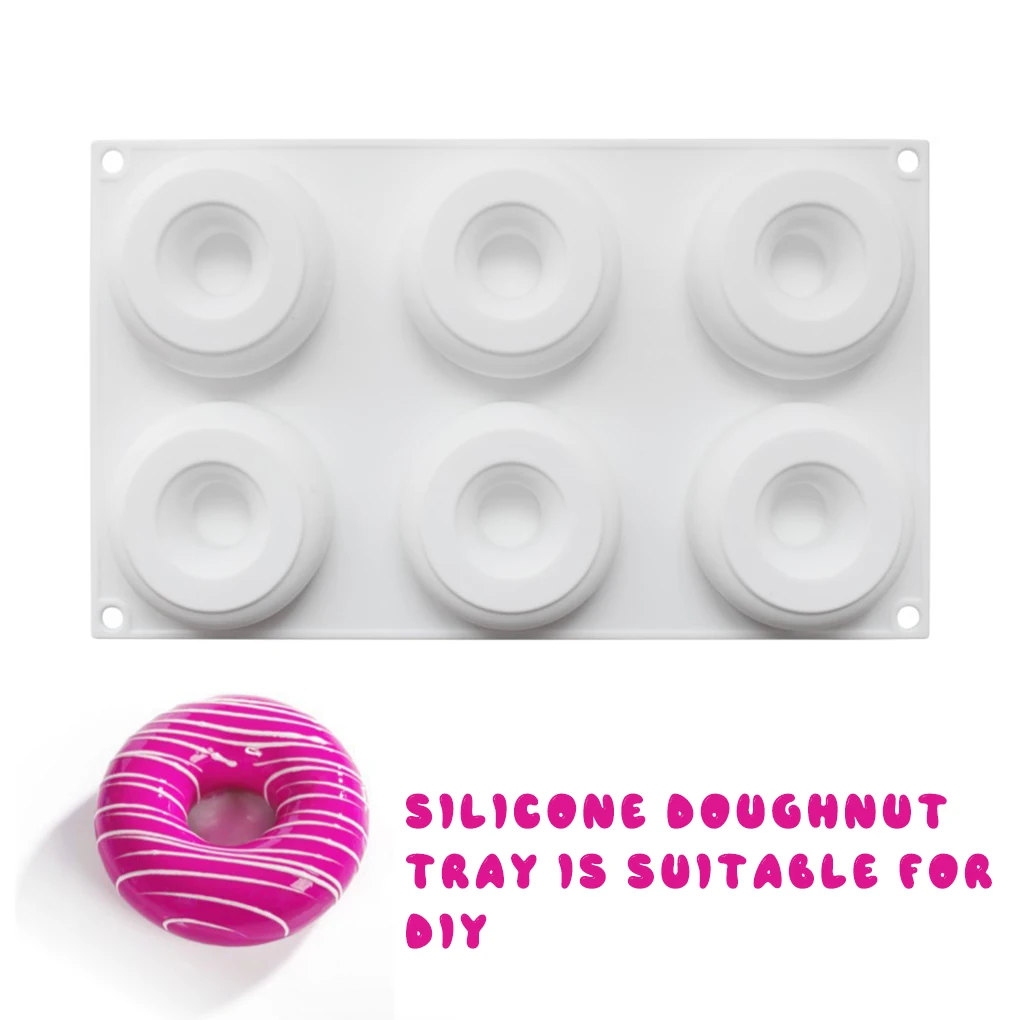 

Silicone Doughnut Mold 6 Cavity Mousse Cake Mould DIY Dessert Baking Tray Jelly Pan Bakeware Cake Baking Utensils