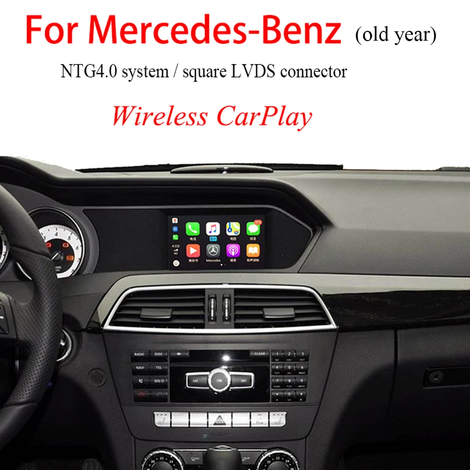 Беспроводной автомобильный видео интерфейс Apple CarPlay для Mercedes C63 NTG4.0 OEM Infortainment