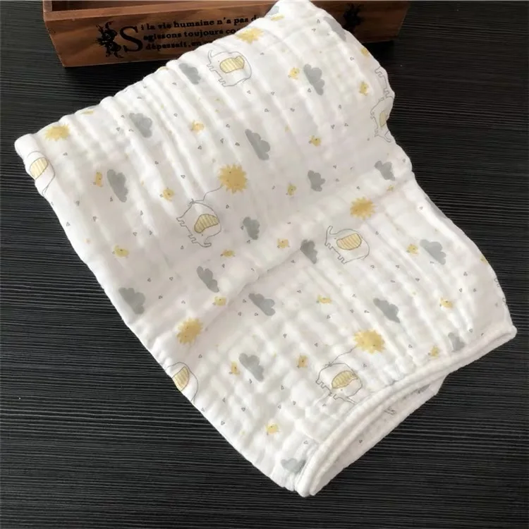6 Layers Crinkle Cotton Gauze blanket 100% prints color 120x120 cm baby 340 grams 1 piece for sample testing | Дом и сад
