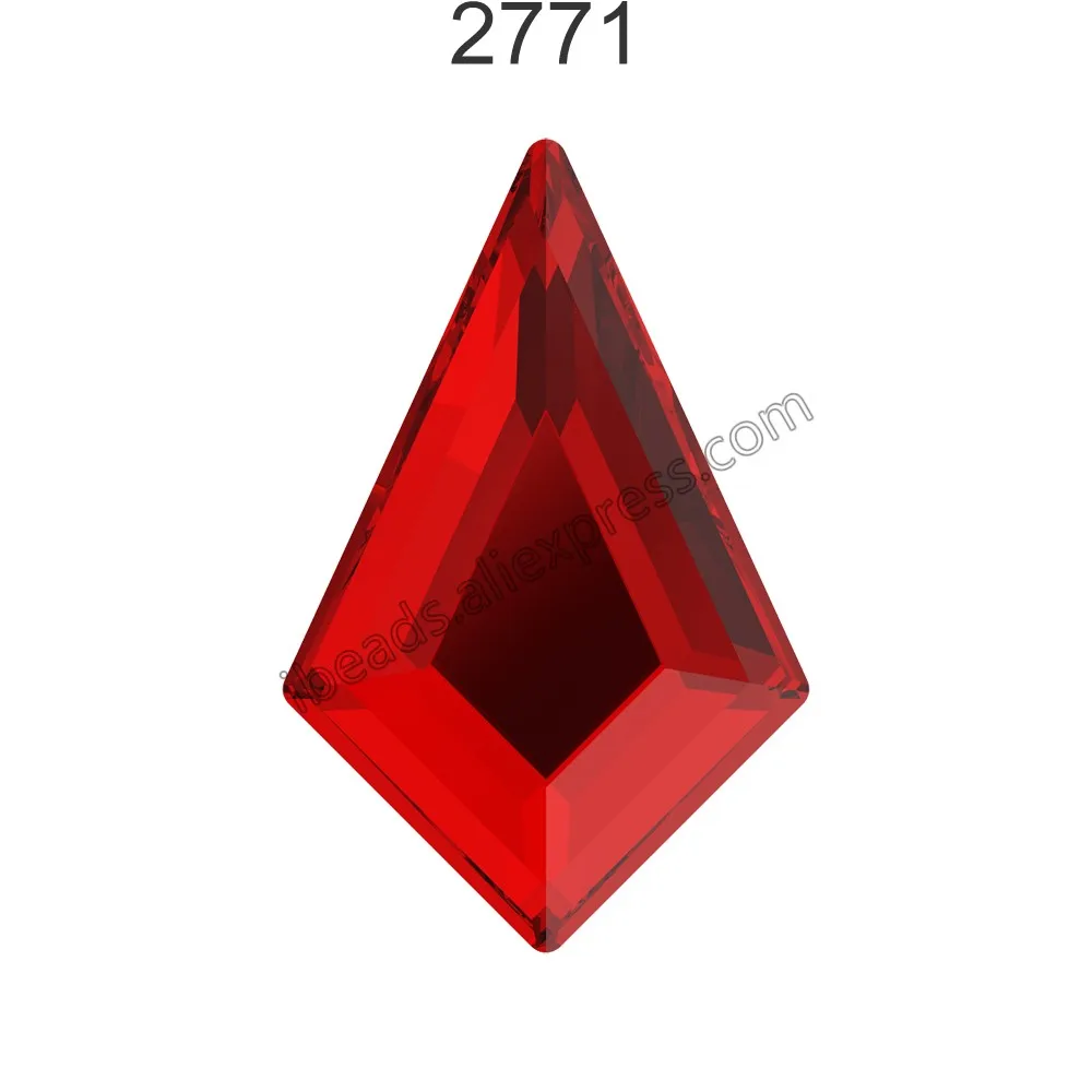 2 шт.) оригинальные стразы Swarovski 2771 Kite с плоской задней поверхностью, Стразы без горячей фиксации для дизайна ногтей - Цвет: Light Siam 227 F