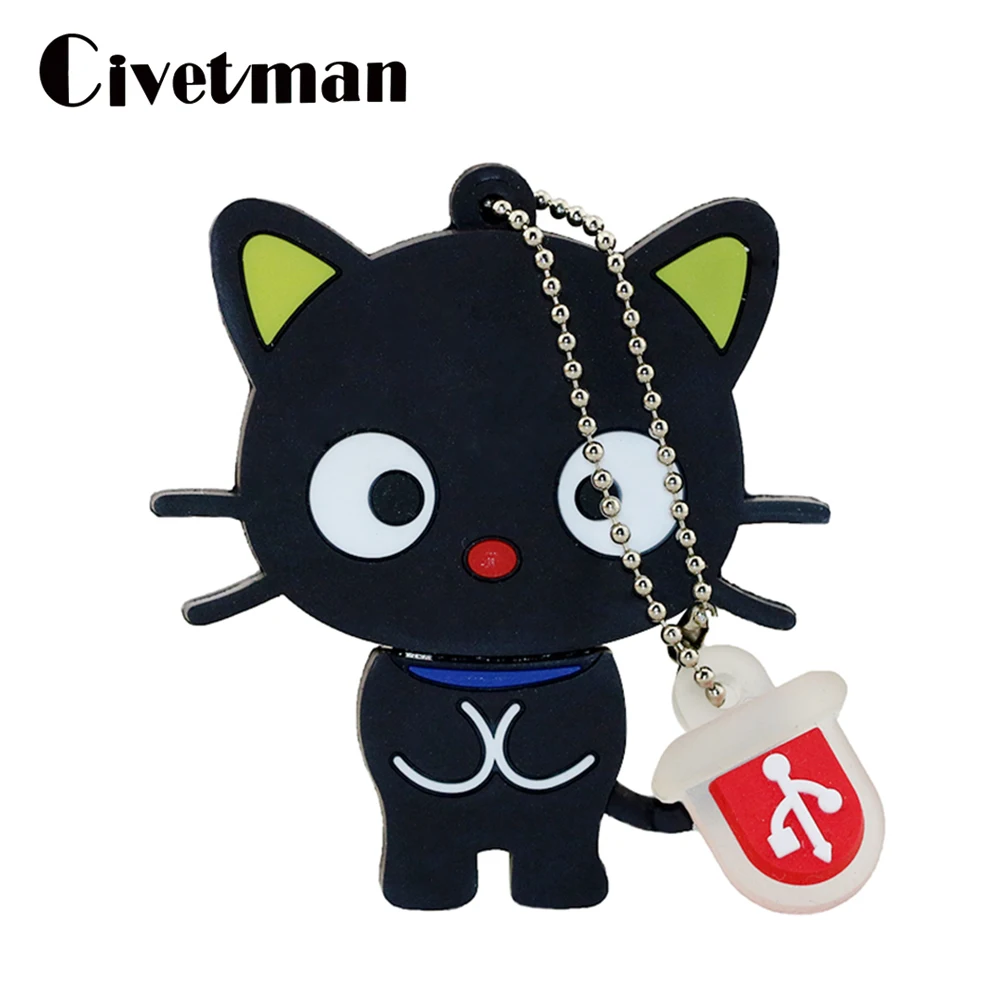 USB флеш накопитель 128 ГБ с мультяшным шоколадным котом 4 8 16 32 64 2 0 256 карта памяти|USB