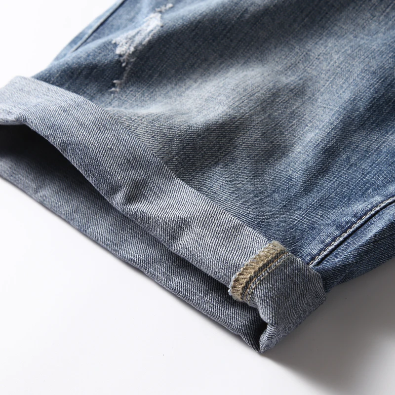 

Classic Denim Shorts Men 2020 Summer Fashion Casual Slim Fit Ripped Blue Short Jeans Male Brand Clothes Ropa Para Hombre