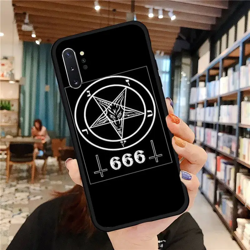 

Pentagram 666 Demonic Satanic Phone Case For Samsung galaxy S 7 8 9 10 20 edge A 6 10 20 30 50 51 70 note 10 plus