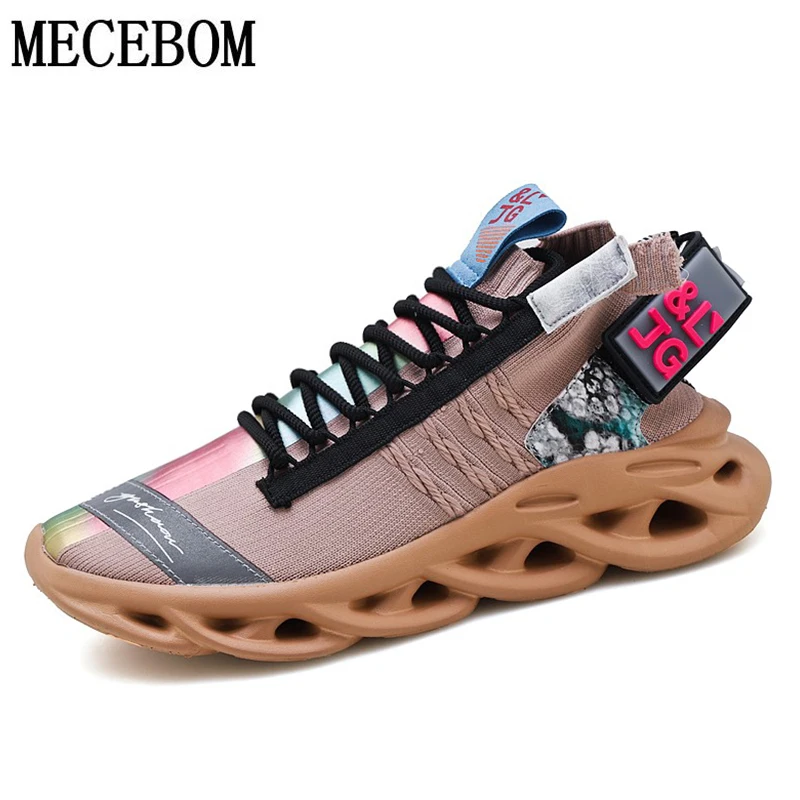Fashion Men Vulcanized Shoes Breathable Light Mesh Sneakers Big Size 39-46 Trendy Colorful Thick Sole High Street | Обувь