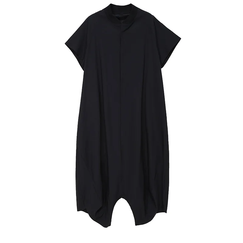 

Bazhenova Women Artistic Jumpsuits Girls Summer Loose Solid Color Cropped Wide Leg Casual Playsuits Woman Unique Bodysuit R641