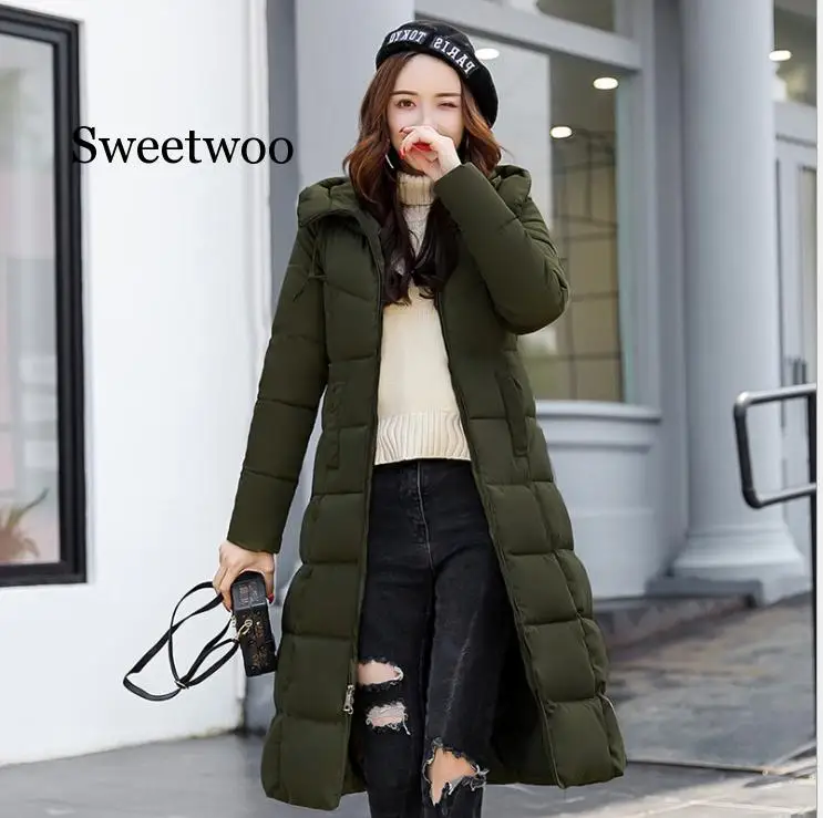 Winter Women Parkas Coats Casual Long Sleeve Hooded Jackets 2020 Autumn New Warm Solid Zipper  Long Outerwear