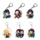 Аниме Demon Slayer акриловый брелок милый бринко клинок призрака брелок Kamado Tanjirou Косплей помпон Yaiba кулон брелок