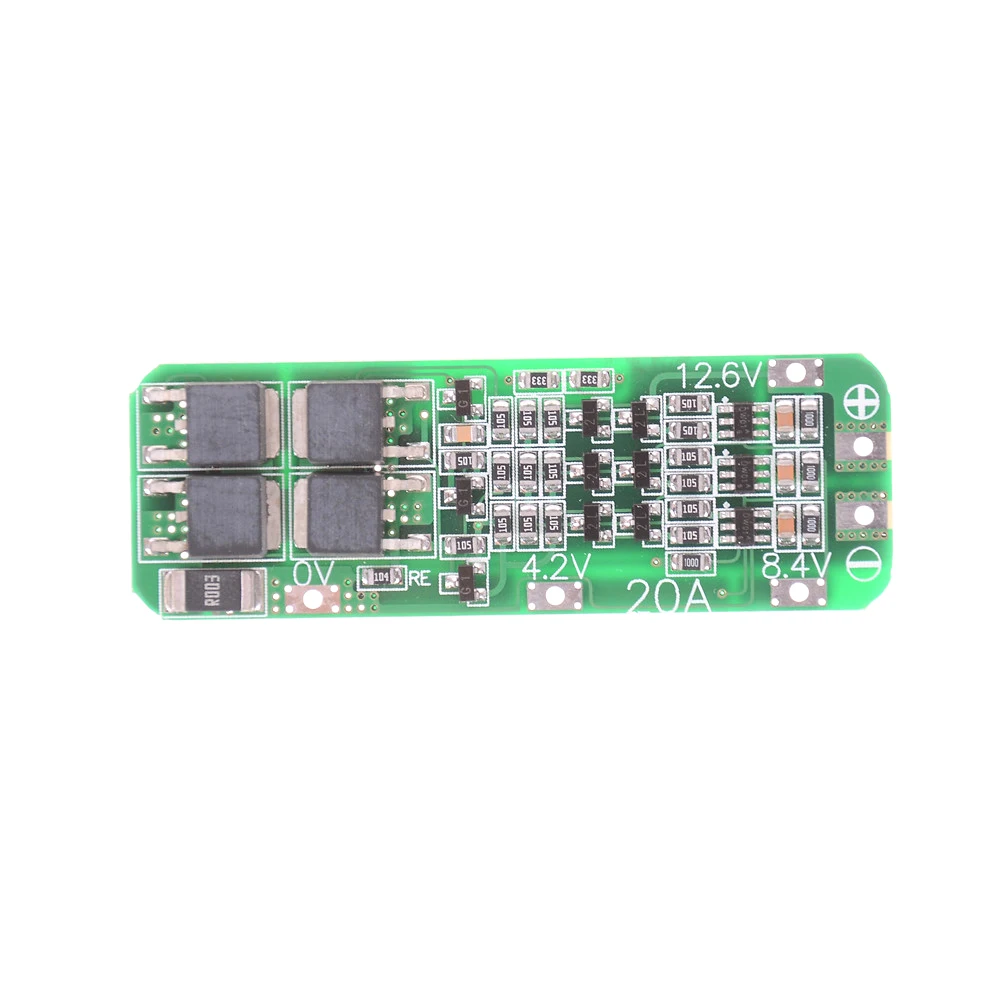 

1 PCS 3 String 12.6V 20A 18650 Lithium Battery Protection Board PCB Protection Board Electronic Module 59*20*3.4mm