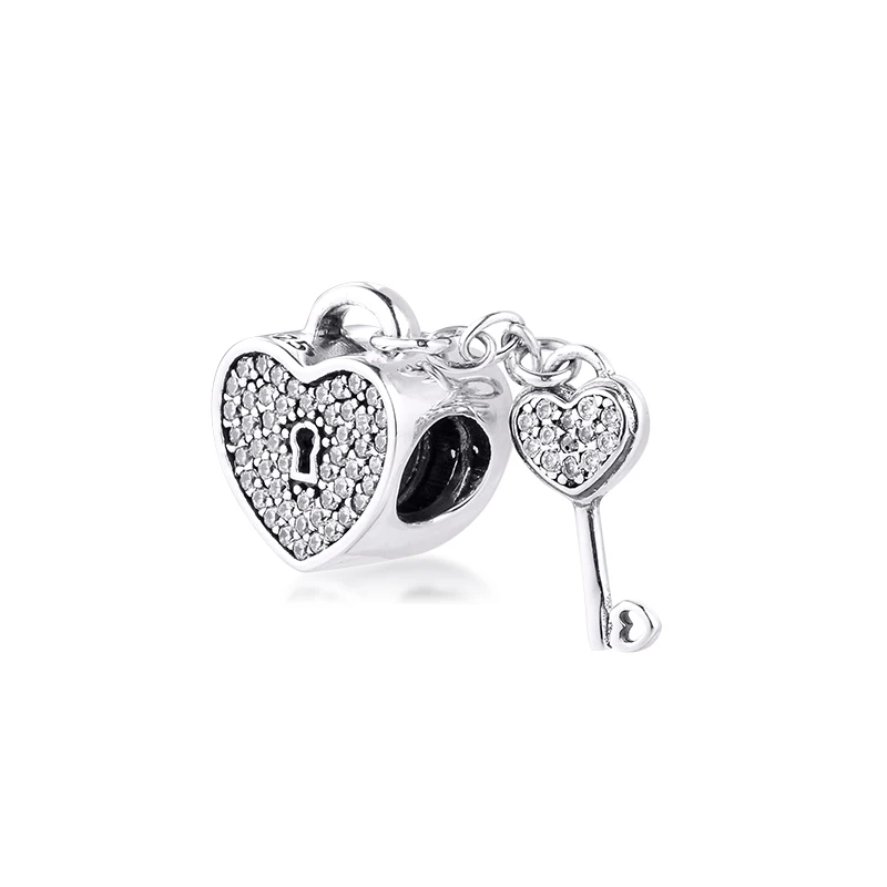 Подходящие для браслета Pandora Подвески из серебра 925 пробы замок любви