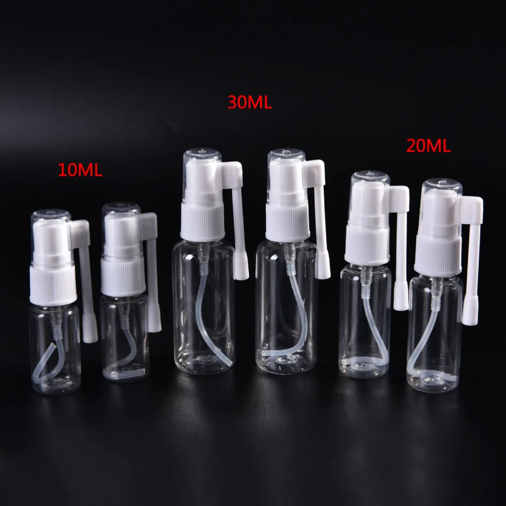 

AACAR 2Pcs 10ml 20ml 30ml Plastic Refillable Medical Spray Bottle Travel Portable Rhinitis Spray Bottle Tools