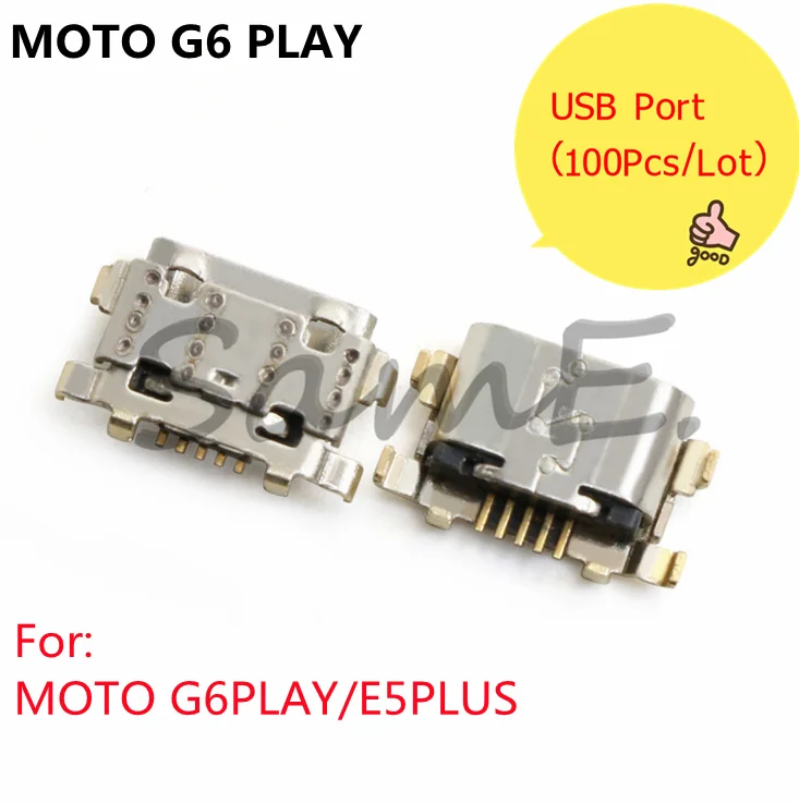 

100 шт., USB-разъём для зарядки MOTO G6PLAY E5PLUS