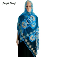 2021 african womens embroidered scarf shawl outdoor mesh wrap head scarf 20050 cm lent scarf muslim fashion turban capebf 211