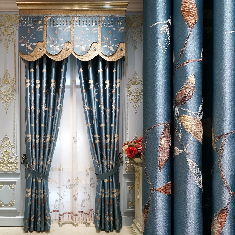 

New luxury Chinese High-Precision Embroidered Curtains Screens Living Room Bedroom Custom Embroidery Curtains