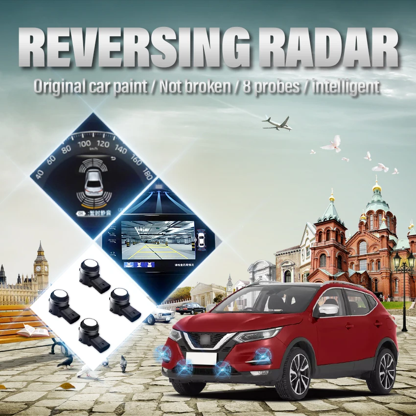 

Специализированный датчик парковки с 6-8 датчиками, датчик движения задним ходом, парковочный радар, монитор, дисплей системы для Nissan Qashqai