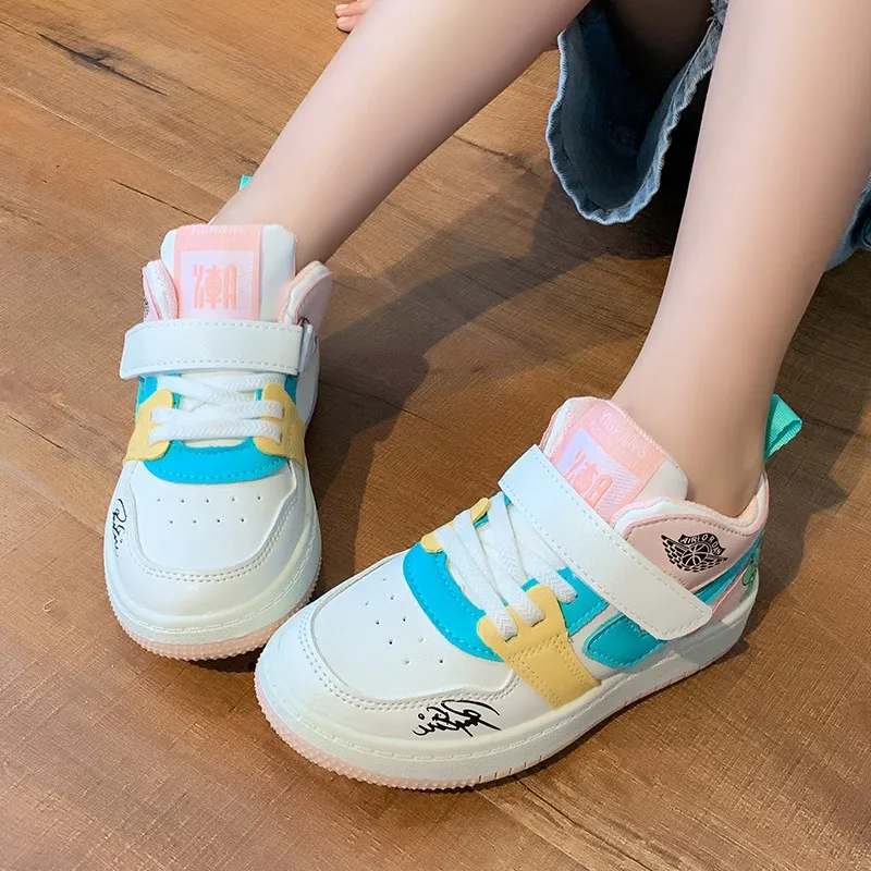 Autumn Winter Velcro Girls Sneakers Kids Shoes For Girl For Flat Shoes Children Casual Shoes Boy Basketbal Sneakers Tennis 운동화 enlarge