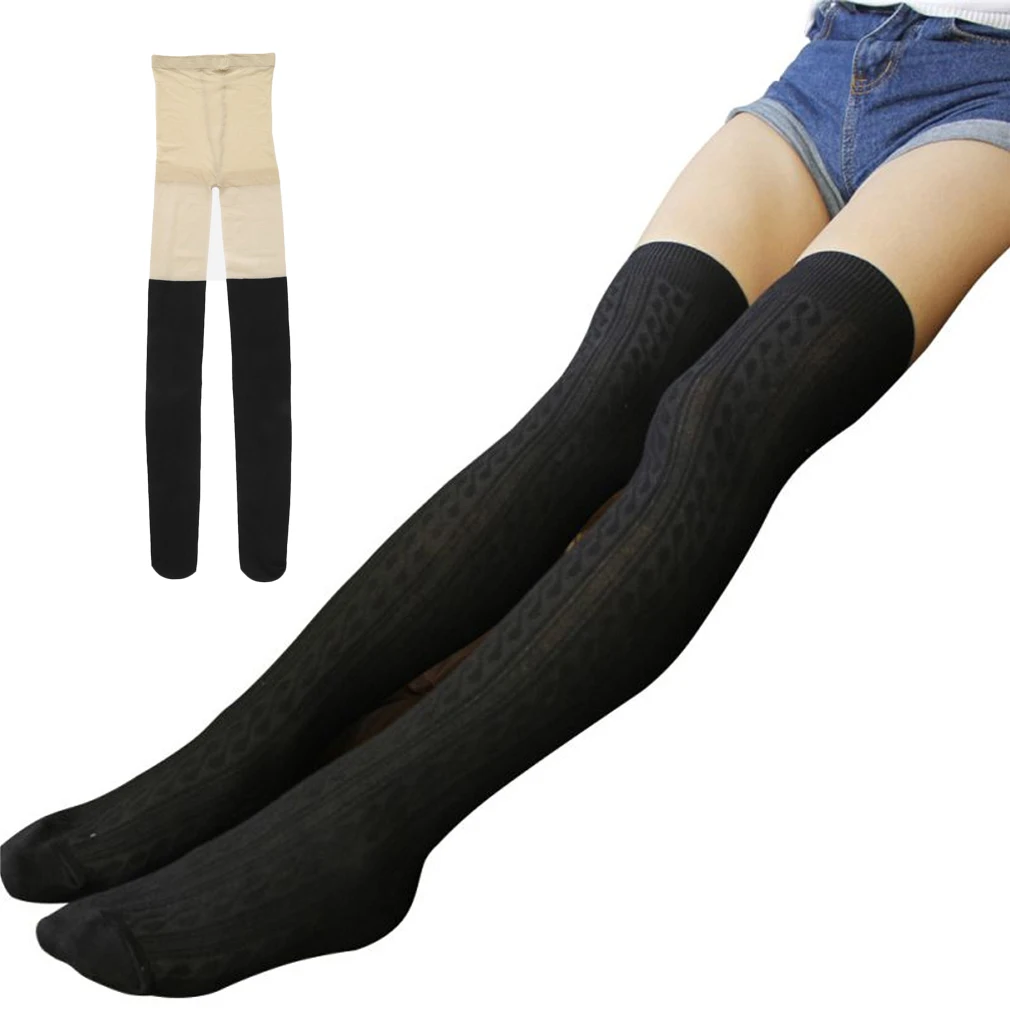 Весенние эластичные мягкие дамские винтажные рабочие черные длинные носки