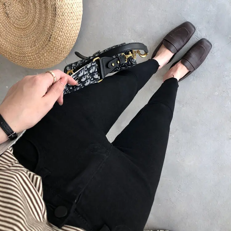 

Woman Jeans Pants High Waist Feet Autumn Elastic Pants