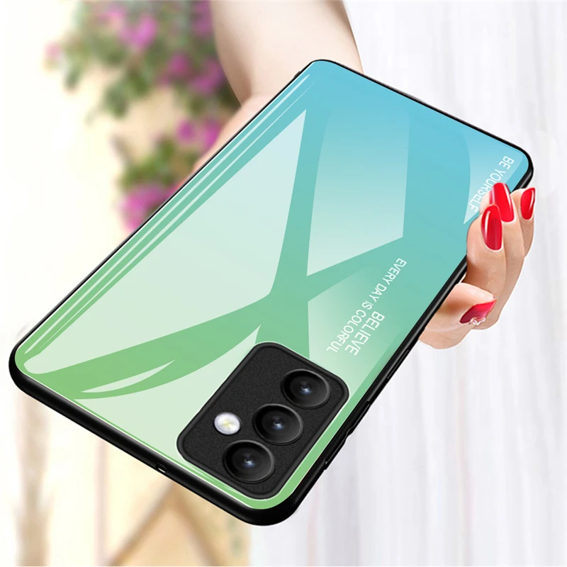 

Gradient Tempered Glass Case For Xiaomi POCO M3 Pro 5G Case Silicone Soft Frame Hard Glass Back Cover for POCO M3 Pro
