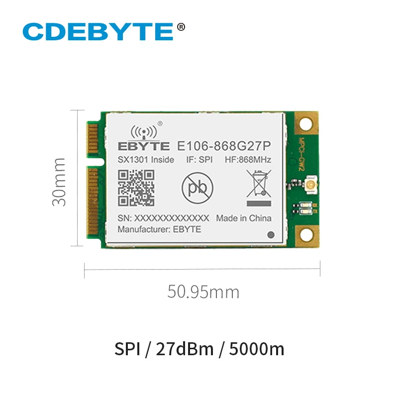 SX1301 LoRa Gate-Way 868 МГц SPI беспроводной модуль трансивера 27 дБм большой диапазон 5 км
