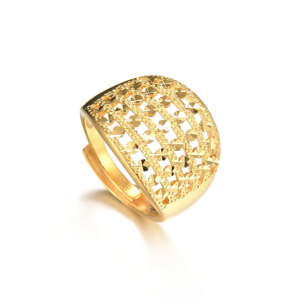 Mesh Style Gold Color Engraved Index Finger Rings Retro Adjustable Resizable Open Size Ring Anniversary Jewelry Gift | Украшения и