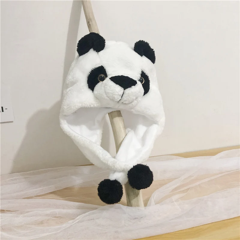 

2021 autumn and winter new style cute personality cartoon panda shape warm plush ear protection parent-child Bomber hat