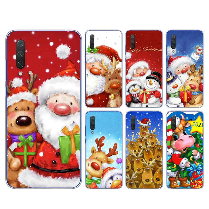 

Merry Christmas Snow For Xiaomi Mi 11i 11 10T 10i 9T 9 A3 8 Note 10 Ultra Lite Pro 5G CC9 SE Soft Transparent Phone Case