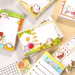 100 листлот из блакнота для бумаги для заметок на клейкой основе Очаровательная серия кролик; Бумага дневник в стиле Скрапбукинг наклейки для офиса и школы канцелярские блокнот