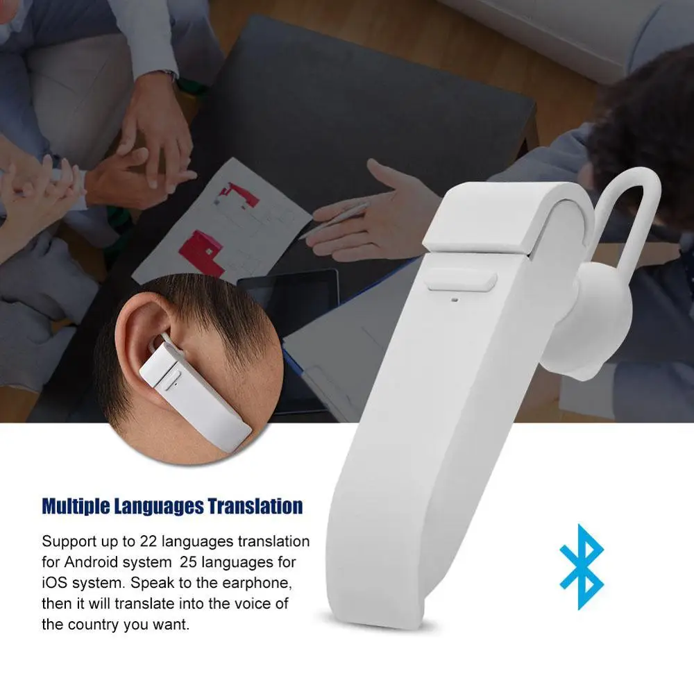 Портативный Умный голосовой переводчик наушники Bluetooth мгновенный голосовой переводчик в режиме реального времени для путешествий Бизнес Traductor русский язык