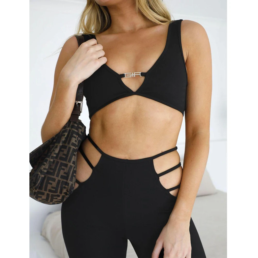 Женский Готический топ с V-образным вырезом и открытой спиной | Женская одежда