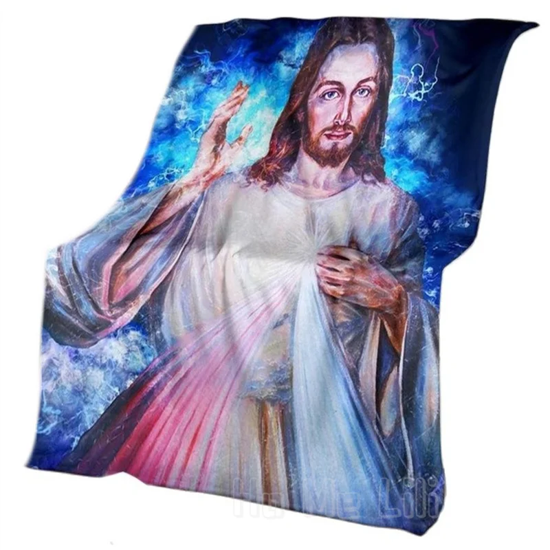 

Jesus Christ Throw Flannel Blanket Cross Cozy Bible Verse Christmas Gift Super Soft Cozy Warm Lightweight For Bed Couch Sofa Car