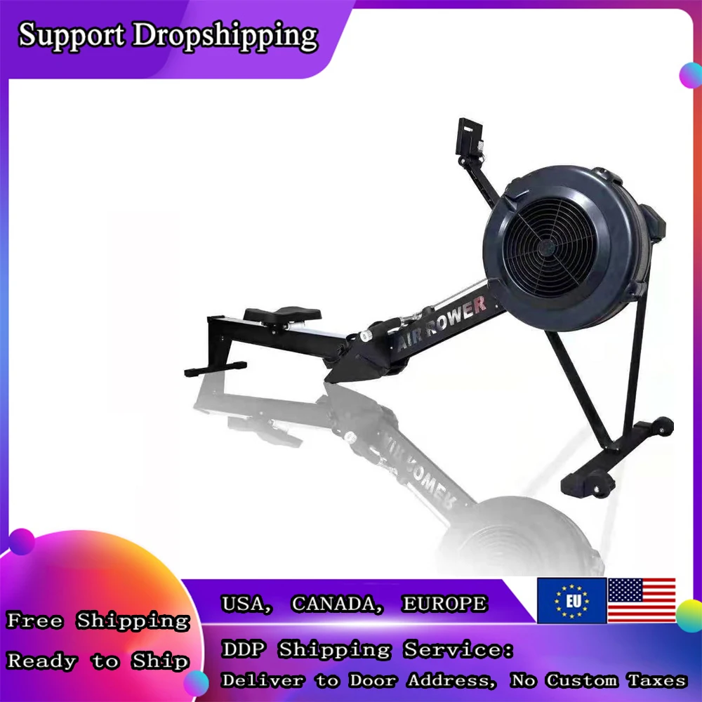 All Steel Foldable Wind Resistance Rowing Machine Professional Household Body-building Air Rower