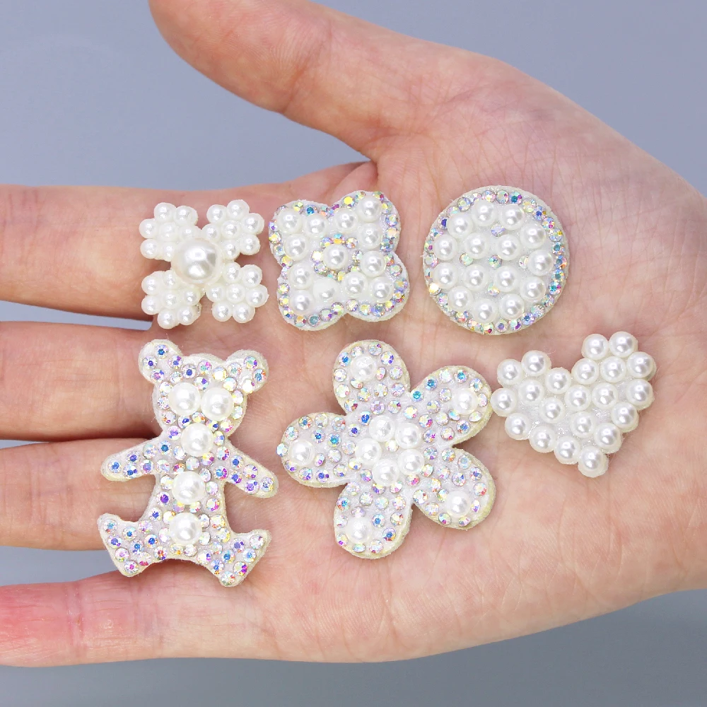 10 шт. стразы жемчужные заплатки усеяны искусственными драгоценными камнями