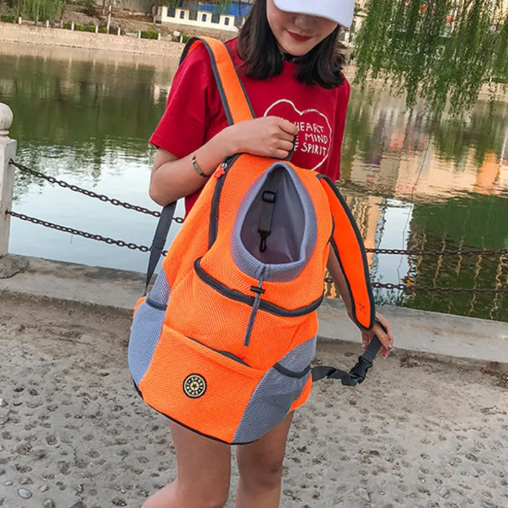 

Out Double Shoulder Portable Travel Backpack Outdoor Pet Dog Carrier Bag Pet Dog Front Bag Mesh Backpack Head Pet Supplies