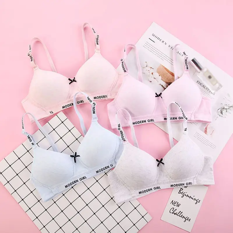 

Ladies Light Weight Thin Cotton Sexy Brassiere Elegant Sweet Fresh Comfortable Breathable Gather Adjustable Bra