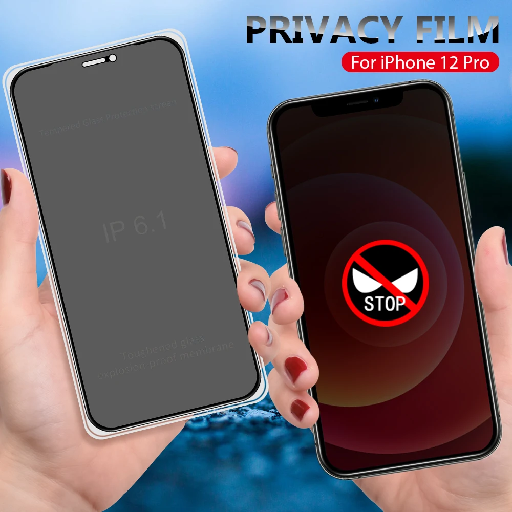 Черная передняя пленка из закаленного стекла для iPhone X XR 12 Mini 11 Pro Max XS 5 6 7 8 Plus 5S SE(2020)