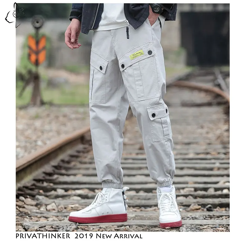Privathinker мужские свободные японские брюки 2020 осенние уличные джоггеры карго Брюки