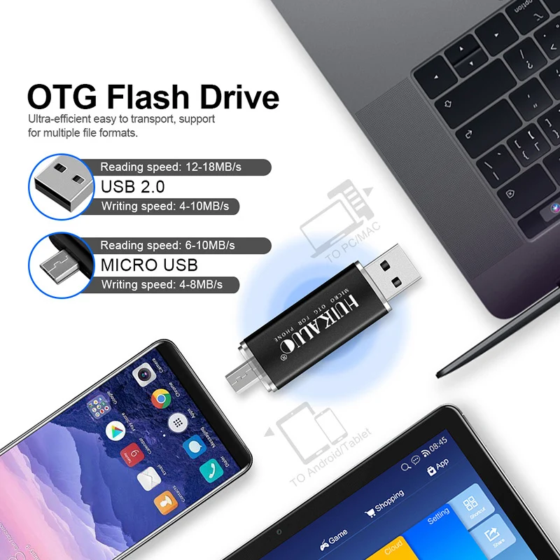 OTG Usb флеш накопитель Techkey 8 ГБ 16 32 64 128 флешка мобильный телефон