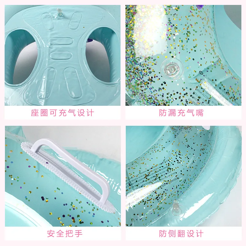 Cute Cartoon Inflatable Baby Sequined Flamingo Unicorn Swimming Ring Pool Float Child Swim Seat Water Toys | Спорт и развлечения
