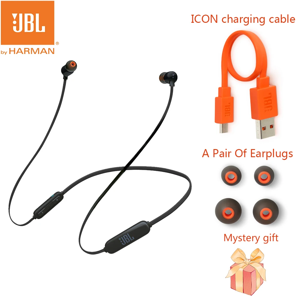 Беспроводные Bluetooth наушники JBL T110BT Спортивная стереогарнитура для бега с басами и