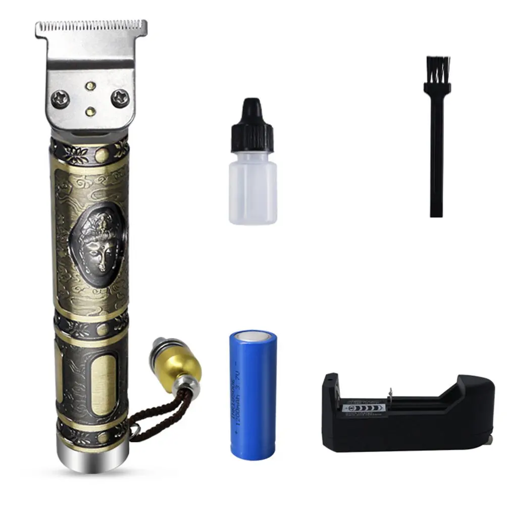 Машинка для стрижки волос маленький триммер с серебряной трубкой медной