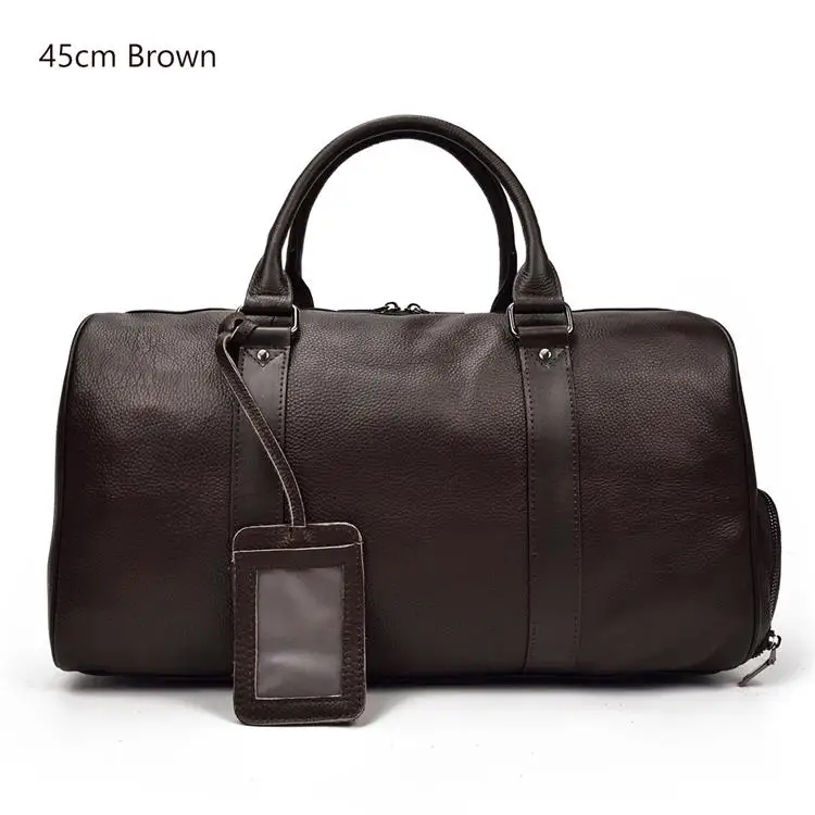 brown (45cm) MAHEU, мужская сумка для путешествий, деловая, уличная, Dufful, сумки, мужские, чистая кожа, через плечо, Спортивная, дорожная сумка, на багаж, кожаная сумка - Цвет: brown (45cm)