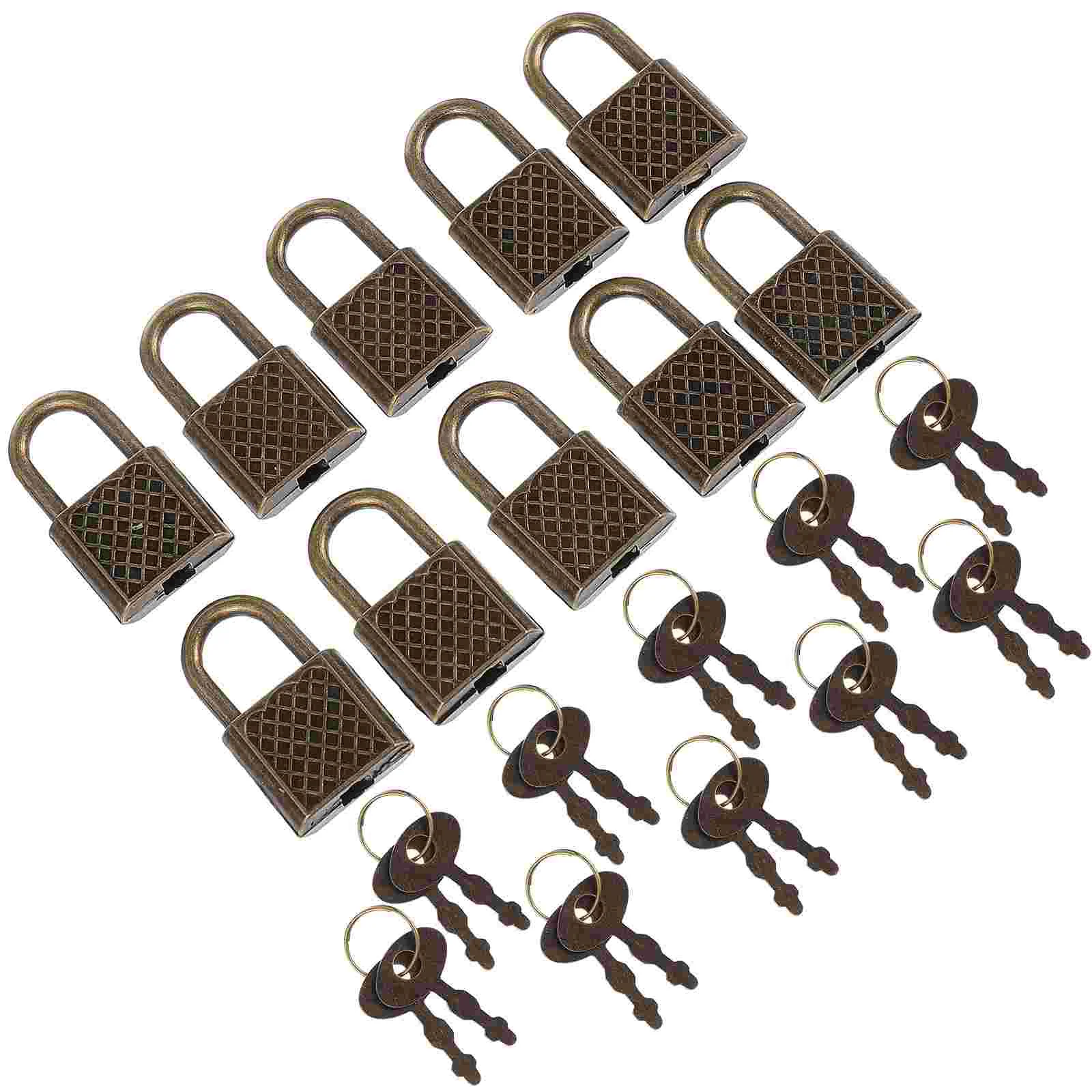 

10Pcs Multifunction Padlocks Practical Safety Locks Cabinet Locks (Bronze)