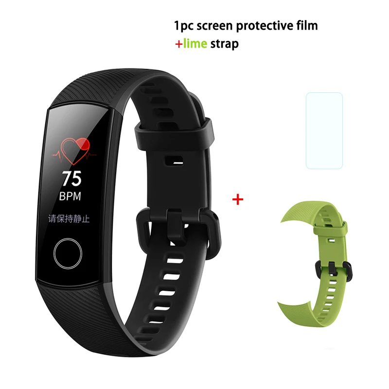 black add lime Фитнес-трекер HUAWEI Honor Band 4 6-осевым инерционным монитор сердечного ритма полный сенсорный экран AMOLED Цвет Экран смарт-браслет - Цвет: black add lime