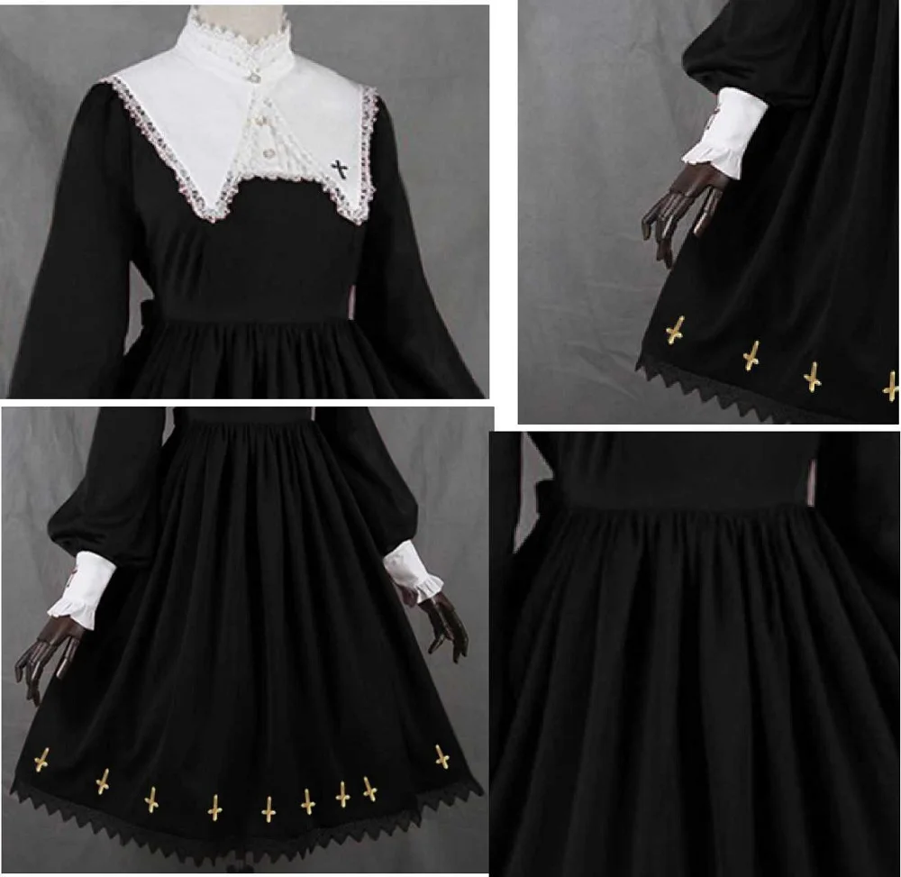 Женское платье Rosetic средневековое Ретро Кружевное с воротником пышными рукавами