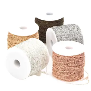 5 млот 1,5 мм покрытая бронзойKC золотородийрозовое золотосеребро Цвет овальной формы звенья цепи браслет ожерелье DIY ювелирных изделий