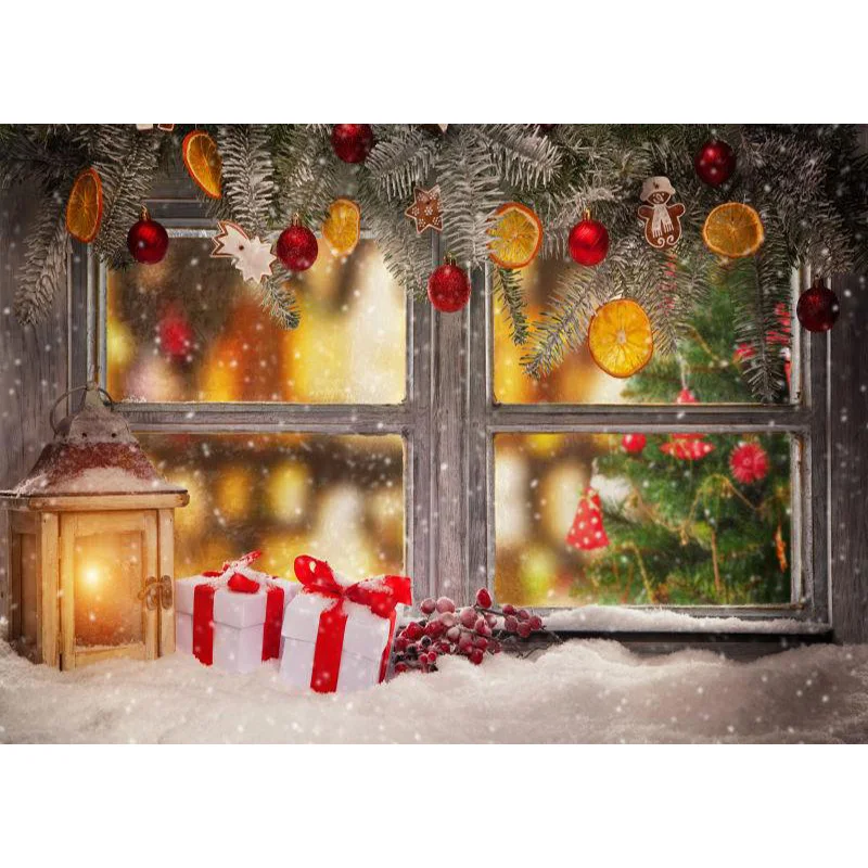 

Vinyl Custom Christmas day Photography Backdrops Prop Christmas gift Windows theme Photo Studio Background 20924XTW-05