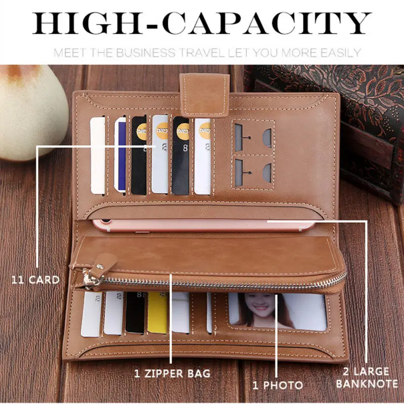 Кошелек женский кожаный длинный с отделением для карт | Багаж и сумки