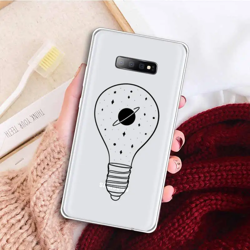

Cartoon starry universe travel map Phone Case Transparent for samsung A 21s 50 51 71 S 8 9 20 20fe note 10 20 ultra plus