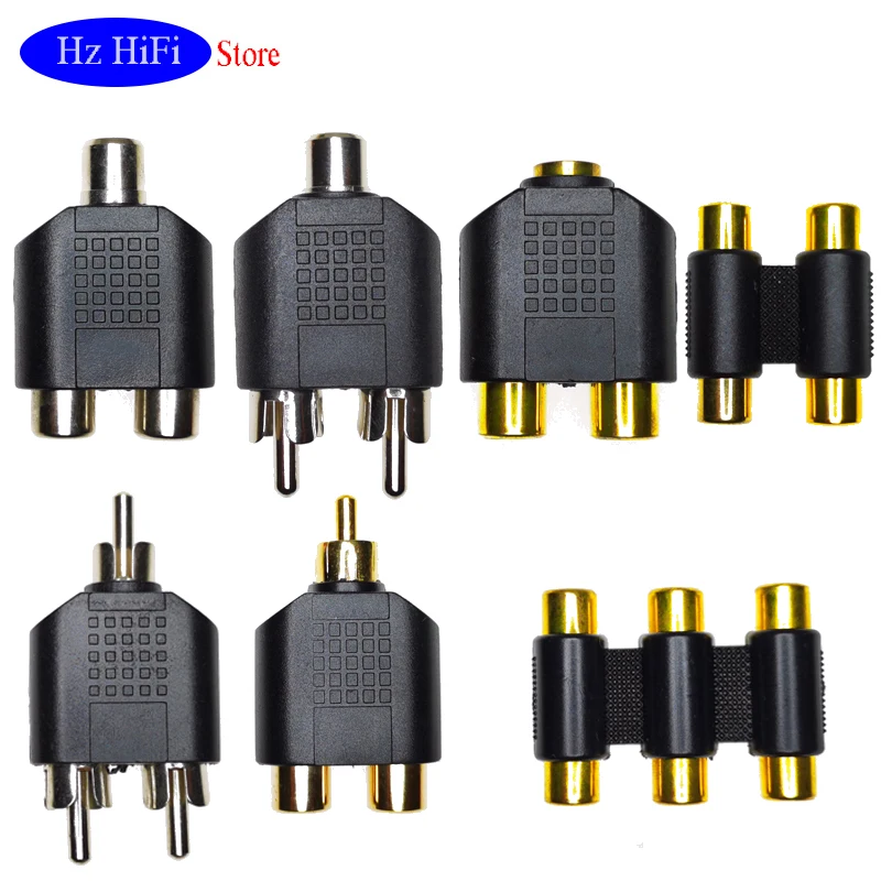 

1PCS One Point Two Double Motus RCA AV Audio Extension Tee Conversion Head